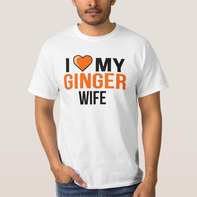 Camiseta Eu amo minha esposa do gengibre (Frente)