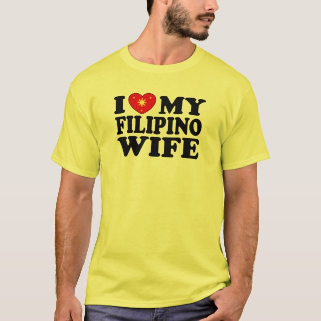 Camiseta Eu Amo Minha Esposa Filipina (Frente)