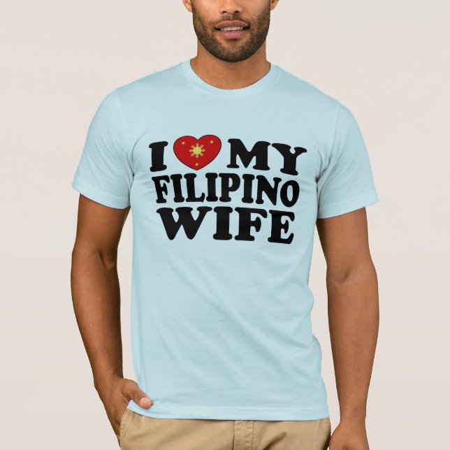 Camiseta Eu Amo Minha Esposa Filipina (Frente)