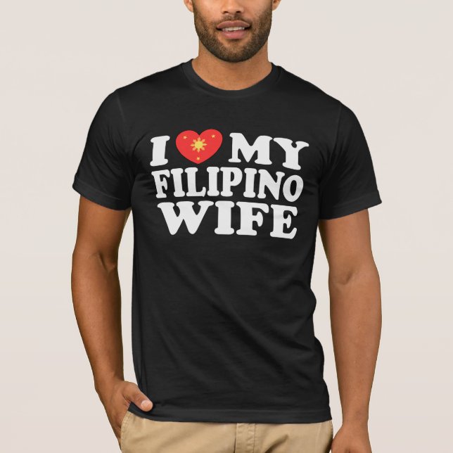 Camiseta Eu Amo Minha Esposa Filipina (Frente)
