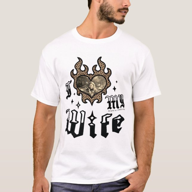 Camiseta Eu Amo Minha Esposa - Guepardo - DingusDesign  (Frente)