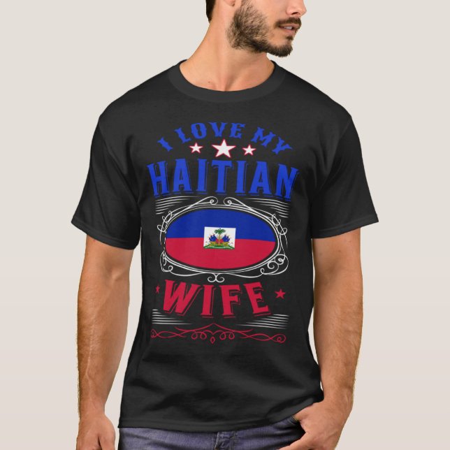 Camiseta Eu amo minha esposa haitiana (Frente)