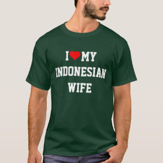 Camiseta Eu Amo Minha Esposa Indonésia