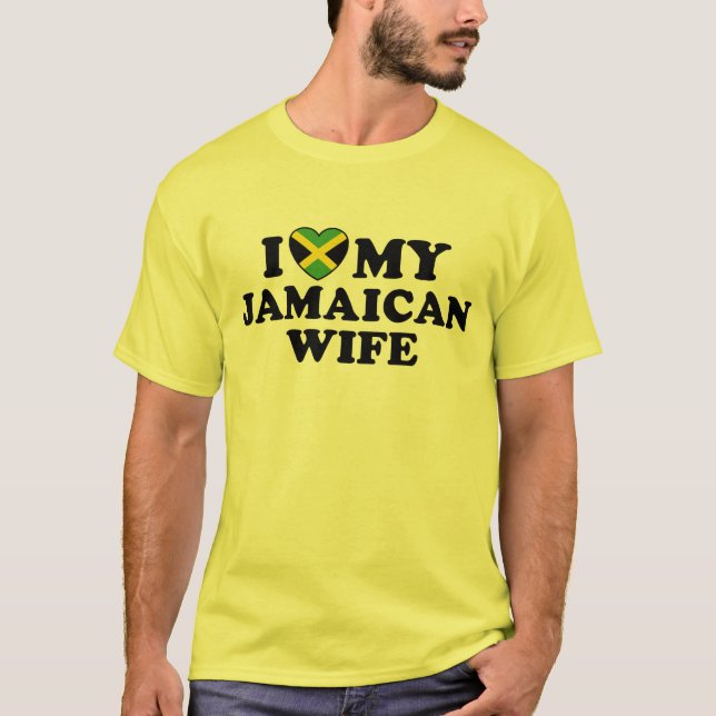 Camiseta Eu Amo Minha Esposa Jamaicana (Frente)