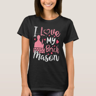 Camiseta Eu Amo Minha Esposa Pedreiro de Tijolos Namorada