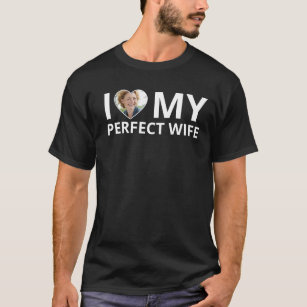 Camiseta Eu Amo Minha Esposa Perfeita Foto Coração Engraçad