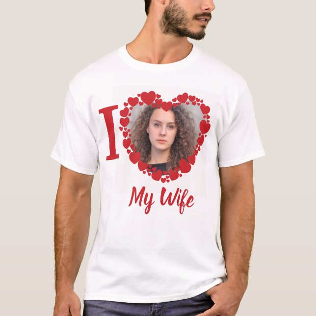 Camiseta Eu Amo Minha Esposa Personalizada (Frente)