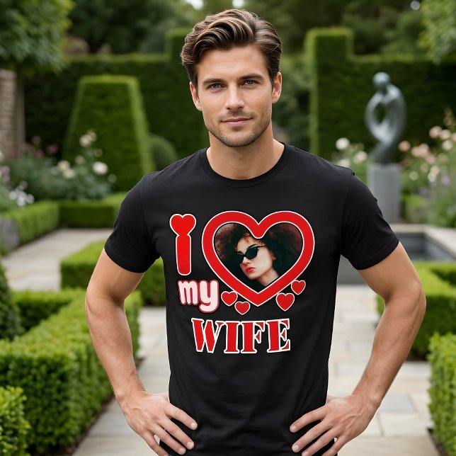 Camiseta Eu Amo Minha Esposa Personalizado (Criador carregado)