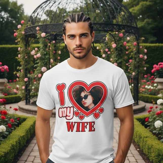Camiseta Eu Amo Minha Esposa Personalizado (Criador carregado)