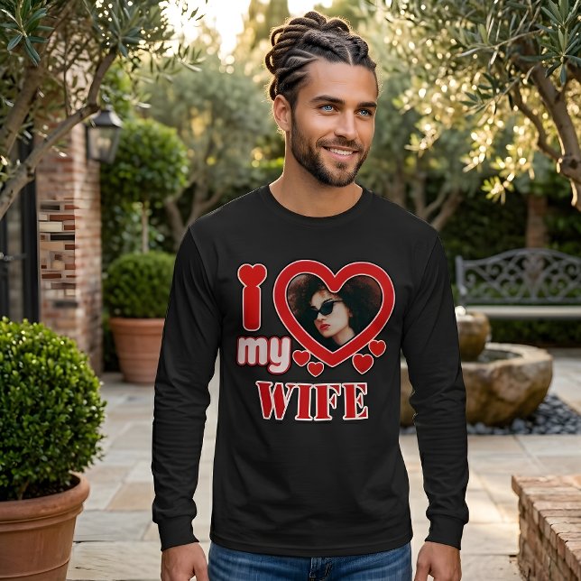 Camiseta Eu Amo Minha Esposa Personalizado (Criador carregado)