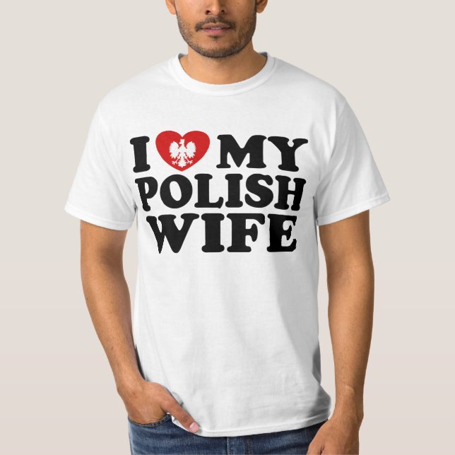Camiseta Eu Amo Minha Esposa Polonesa (Frente)