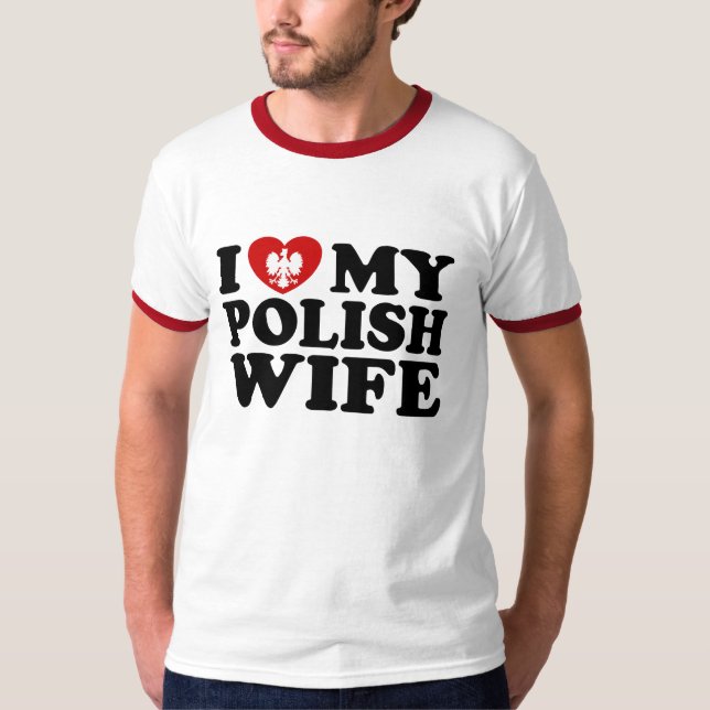 Camiseta Eu Amo Minha Esposa Polonesa (Frente)