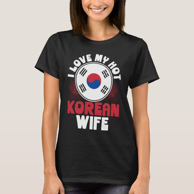 Camiseta Eu Amo Minha Esposa Quente Coreana (Frente)