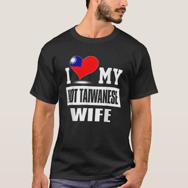 Camiseta Eu Amo Minha Esposa Quente de Taiwan (Frente)