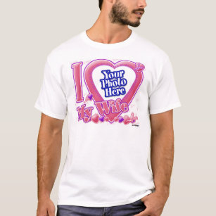 Camiseta Eu amo minha esposa rosa/púrpura - foto