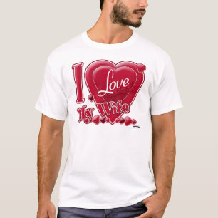 Camiseta Eu amo minha esposa vermelha - coração