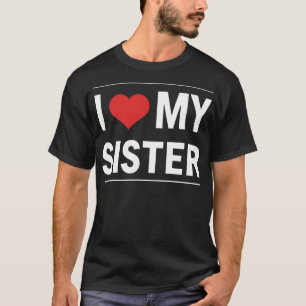 Camiseta Eu Amo Minha Família de Irmã Amor Coração Presente