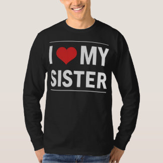 Camiseta Eu Amo Minha Família de Irmã Amor Coração Presente
