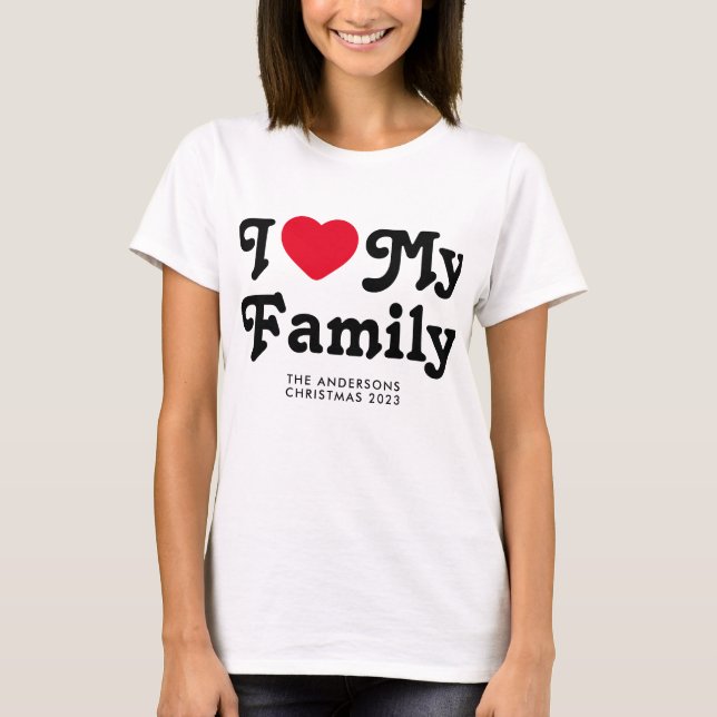 Camiseta Eu amo minha família de Natal (Frente)