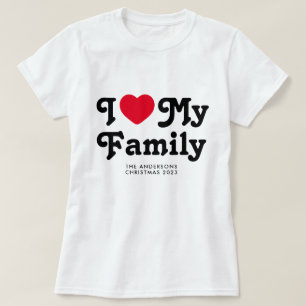 Camiseta Eu amo minha família de Natal