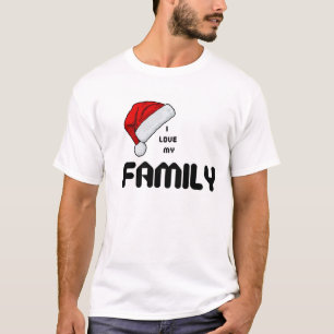 Camiseta Eu Amo Minha Família Trendente Natal Santa Hat Whi