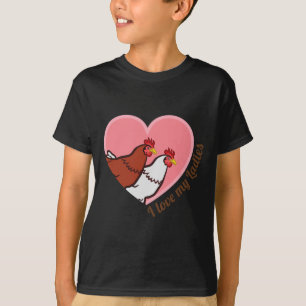Camiseta Eu Amo Minha Fazendeira de Frango Feminina