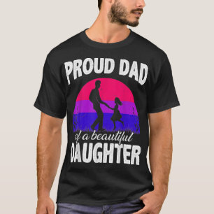 Camiseta Eu Amo Minha Filha Bissexual Orgulhoso Mãe Pai Pai