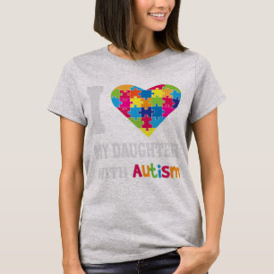 Camiseta Eu Amo Minha Filha Com Autismo - Orgulhosa Mãe Pa