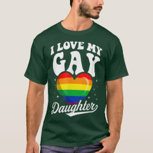 Camiseta Eu Amo Minha Filha Gay, Gota LGBTQ Orgulhosa Mãe P
