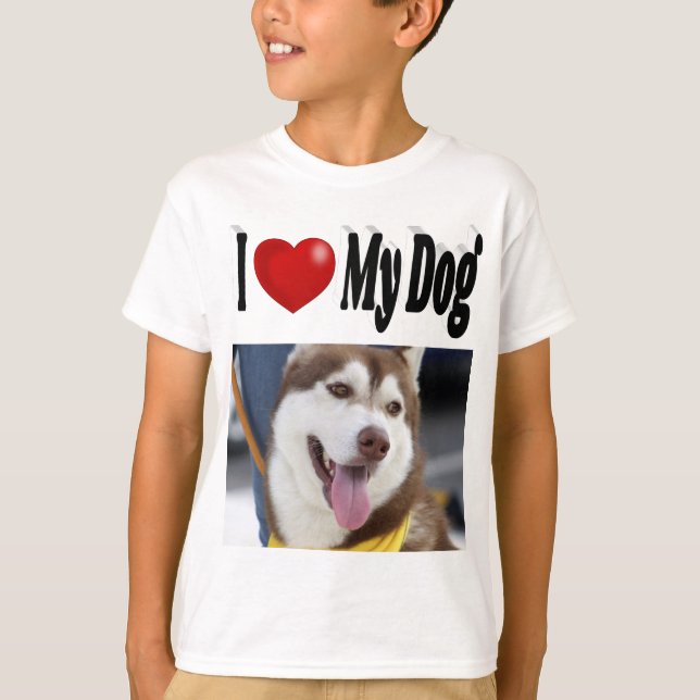 Camiseta Eu amo minha foto de cachorro (Frente)
