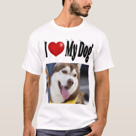 Camiseta Eu amo minha foto de cachorro
