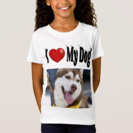 Camiseta Eu amo minha foto de cachorro