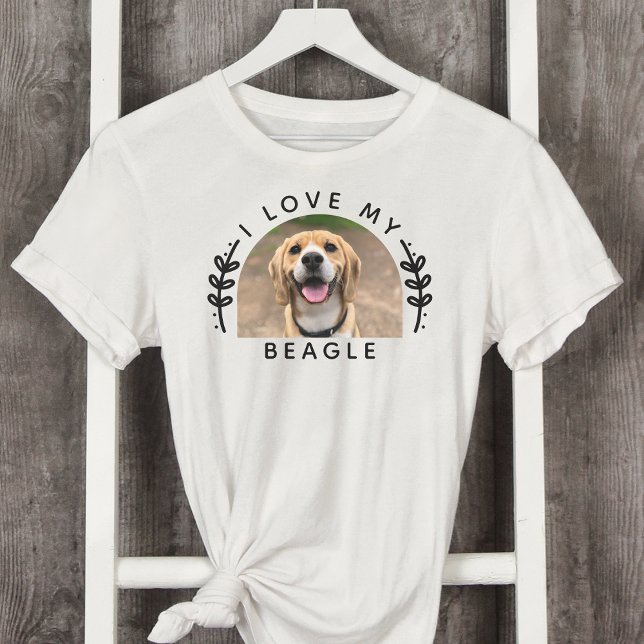 Camiseta Eu Amo Minha Foto De Cachorro De Beagle (Criador carregado)