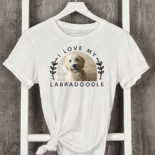 Camiseta Eu Amo Minha Foto De Cachorro Labradoodle
