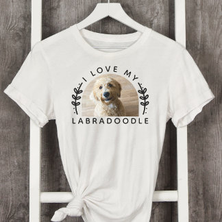 Camiseta Eu Amo Minha Foto De Cachorro Labradoodle