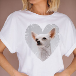 Camiseta Eu Amo Minha Foto De Coração De Cachorro