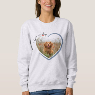 Camiseta Eu Amo Minha Foto De Coração De Cão Longa