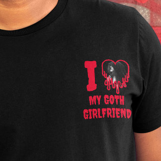Camiseta Eu Amo Minha Foto De Coração Vermelha Com Namorada