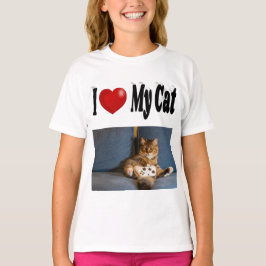 Camiseta Eu Amo Minha Foto De Gato