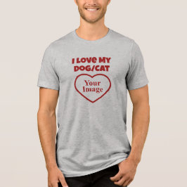 Camiseta Eu Amo Minha Foto De Pet/Cachorro/Gato