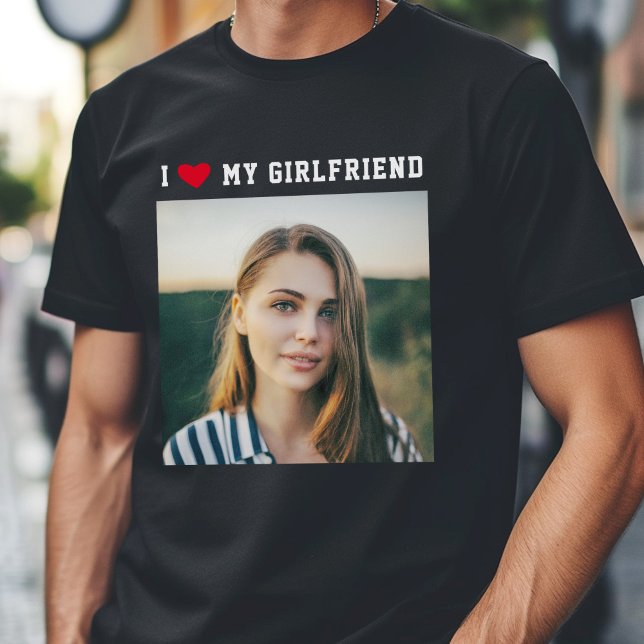 Camiseta Eu Amo Minha Foto Mínima De Esportes De Namorada (Criador carregado)