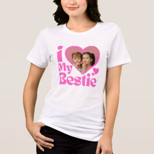 Camiseta Eu Amo Minha Foto Personalizada da Melhor Amiga