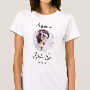 Camiseta Eu Amo Minha Foto Personalizada De Cachorro De Pet