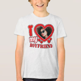 Camiseta Eu Amo Minha Foto Personalizada De Coração Namorad