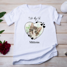 Camiseta Eu Amo Minha Foto Personalizada De Pet De Coração