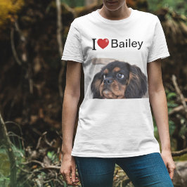 Camiseta Eu amo minha foto personalizada do cão