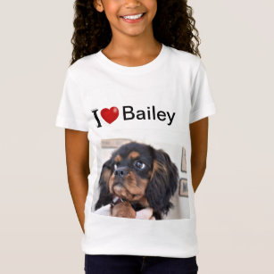 Camiseta Eu amo minha foto personalizada do cão