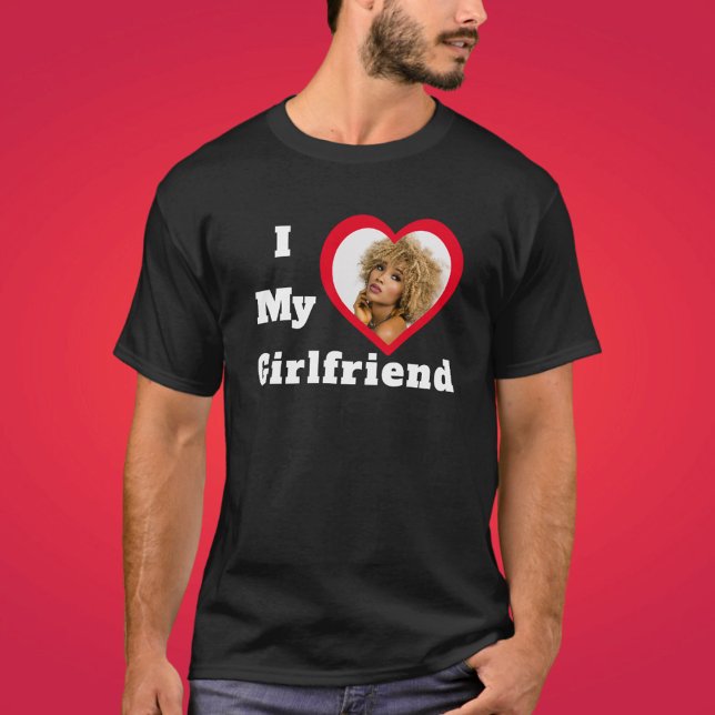 Camiseta Eu Amo Minha Foto Personalizada Personalizada Da B (Criador carregado)