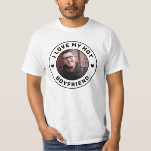 Camiseta Eu Amo Minha Foto Personalizada Simples Namorado