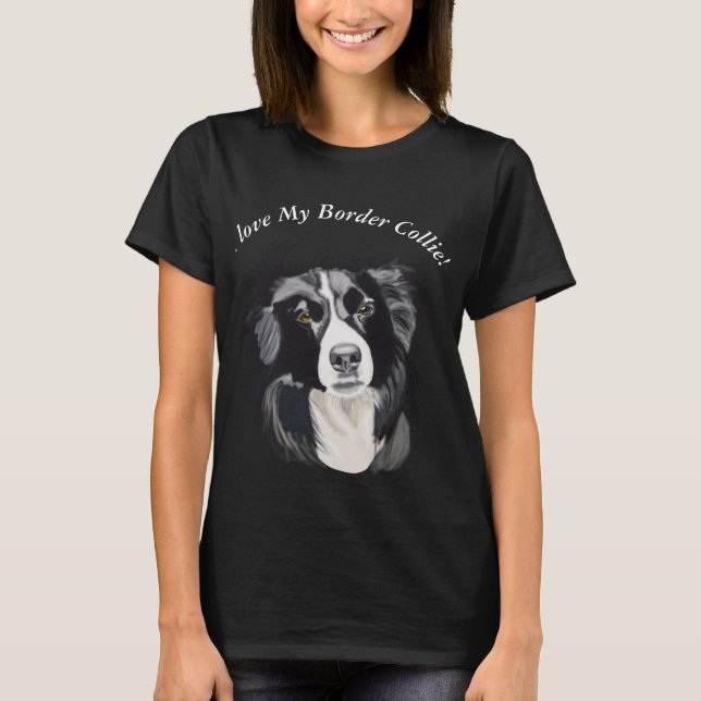Camiseta Eu Amo Minha Fronteira Collie (Frente)